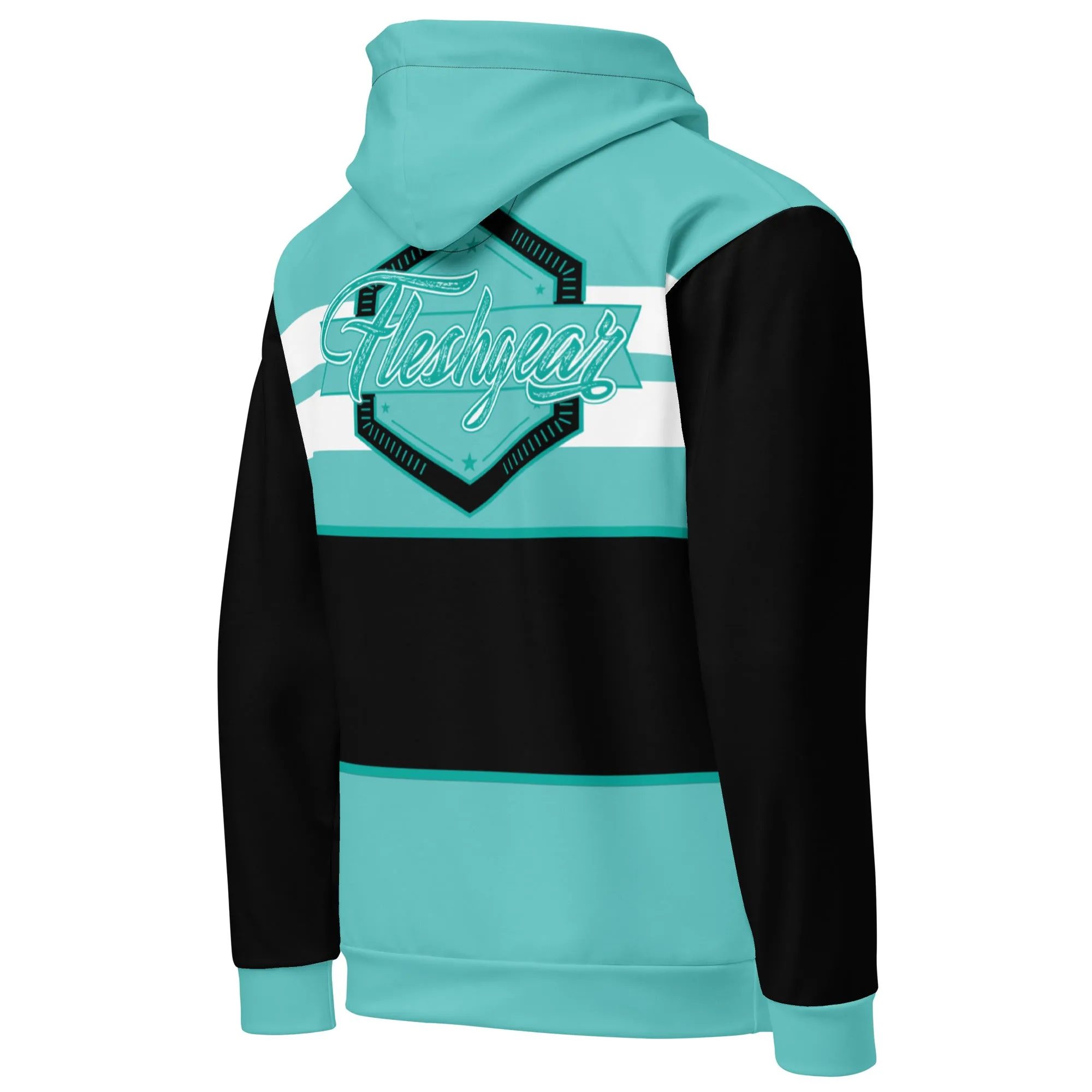 CHEVRON HOODIE- TEAL