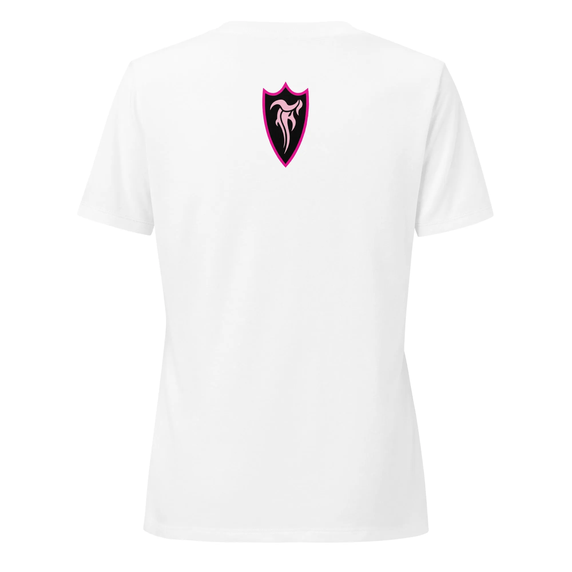 CHEVRON V-NECK TEE- PINK