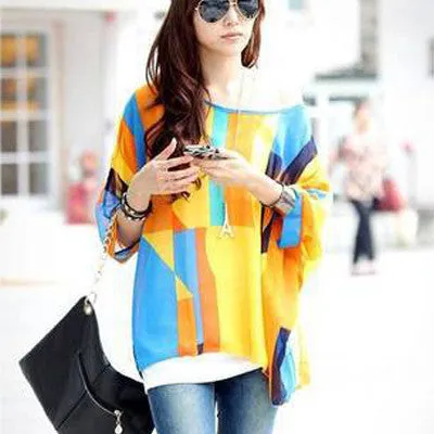 Chiffon Tops Novelty Ladies Floral Print Casual Loose Blouses Shirts Plus Size 4XL 5XL 6XL Women's Tops Blouses