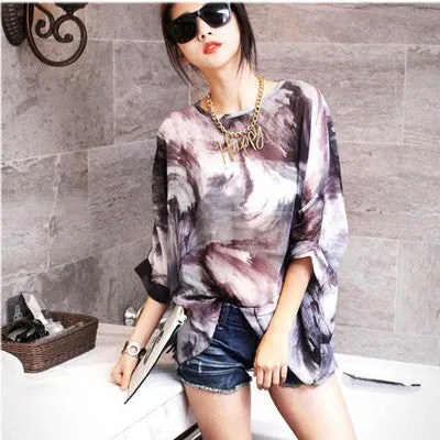 Chiffon Tops Novelty Ladies Floral Print Casual Loose Blouses Shirts Plus Size 4XL 5XL 6XL Women's Tops Blouses