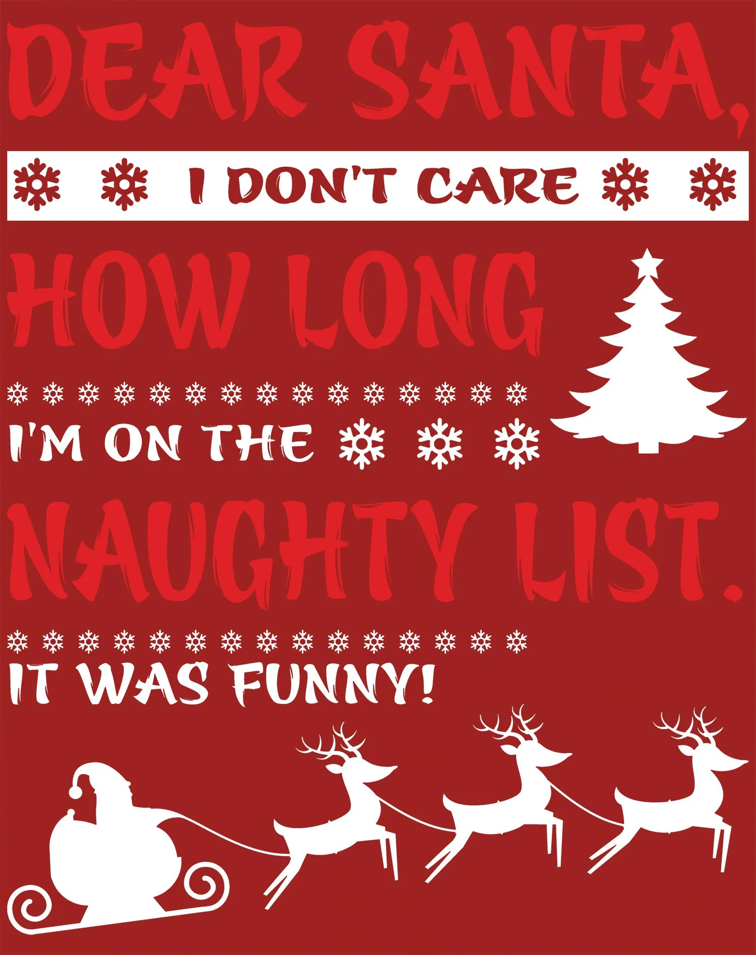 Christmas Santa Naughty List Cute Funny Gag Xmas Day Joke Youth T-Shirt