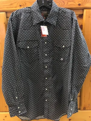 CL03-001-0725-0789-MT-Black Roper Shirt L/S Circle Square Foulard - Snaps