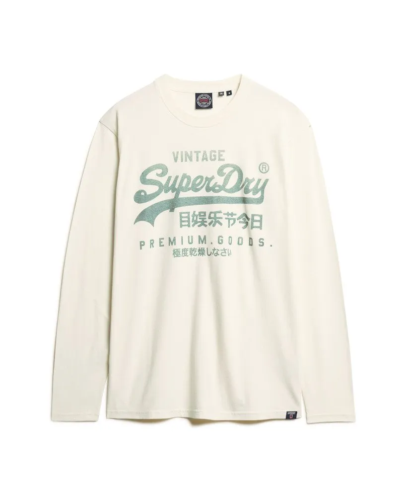 Classic Vintage Logo Graphic Long Sleeve Top | Ecru