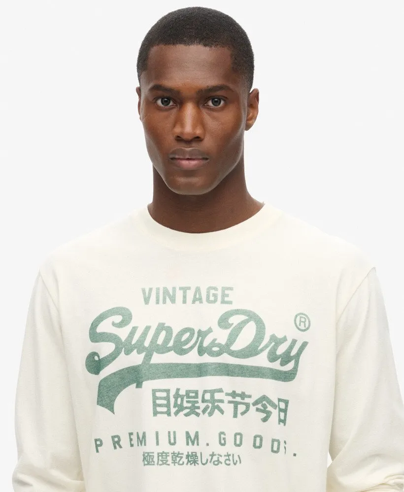 Classic Vintage Logo Graphic Long Sleeve Top | Ecru
