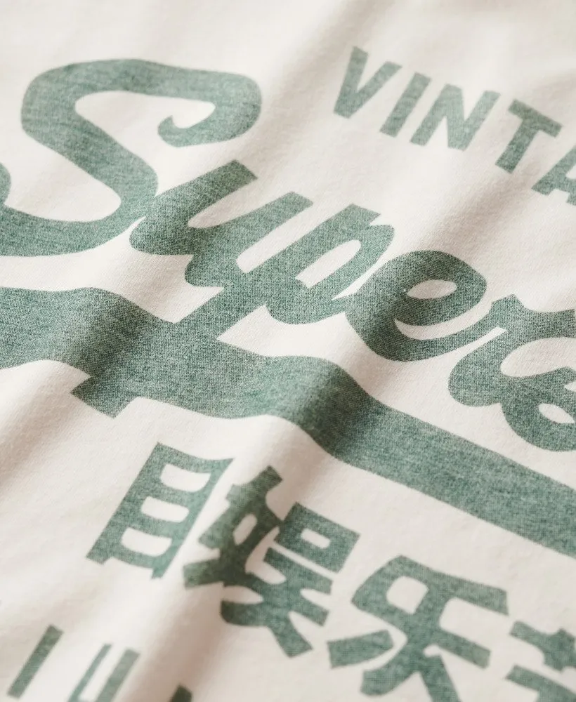 Classic Vintage Logo Graphic Long Sleeve Top | Ecru