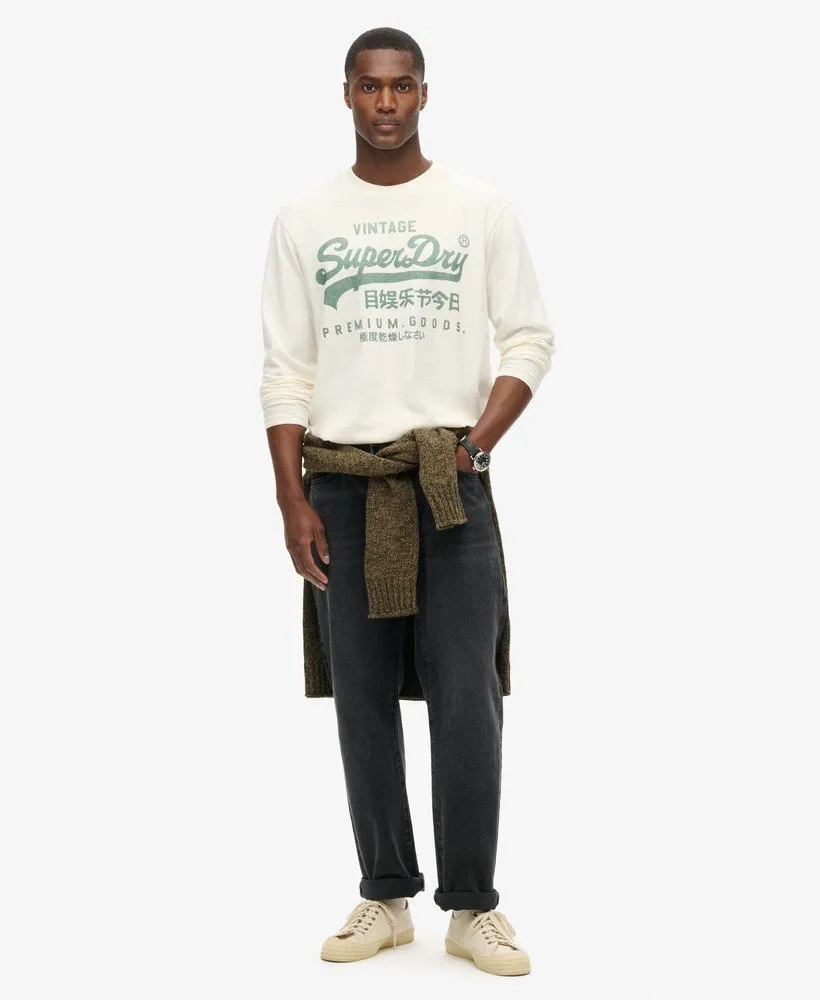 Classic Vintage Logo Graphic Long Sleeve Top | Ecru