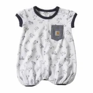 CLCM9691-6 M-Wht/Nvy Romper Carhartt  Pony Print