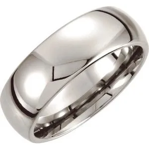 Cobalt 8 mm Low Domed Band  Size 7.5