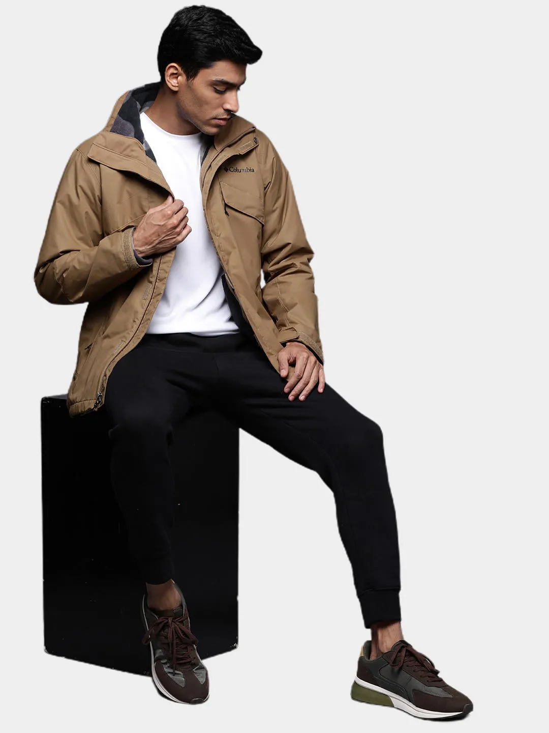 Columbia Men Brown Bugaboo II Fleece Interchange Jacket