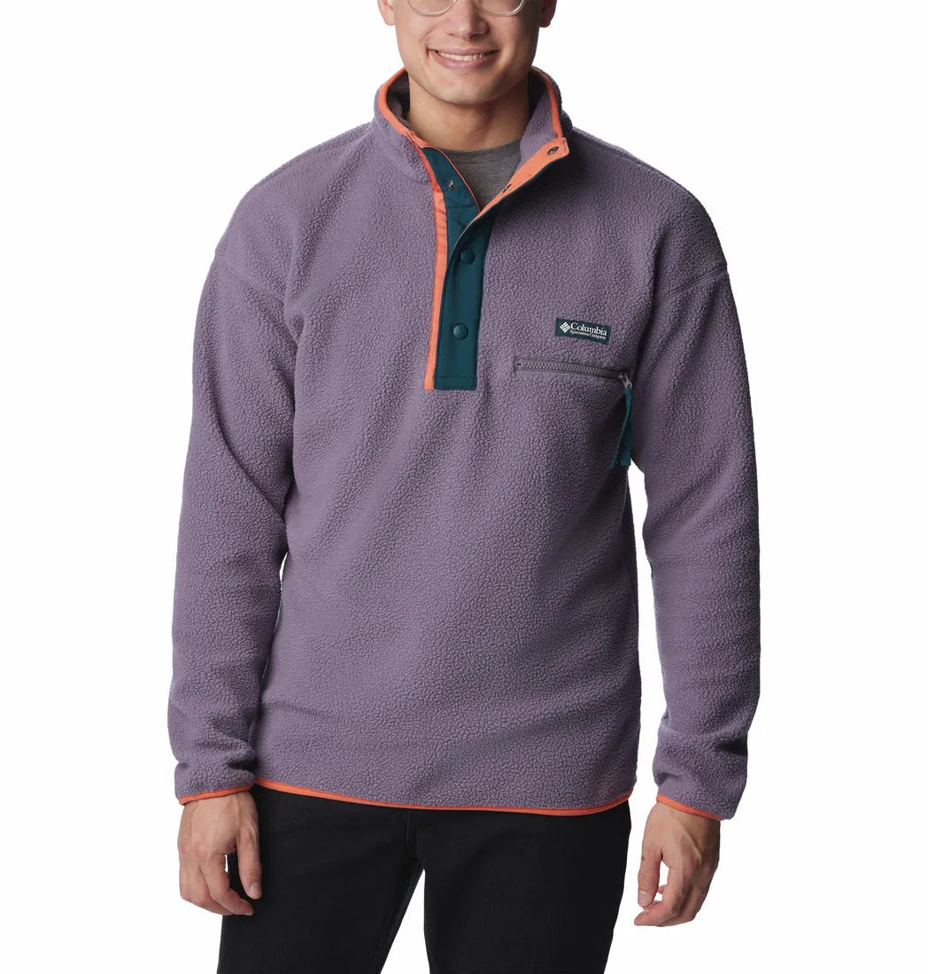 Columbia Men Purple Helvetia Half Snap Fleece Top