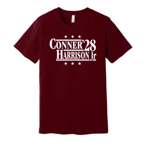 Conner & Harrison Jr '28 - Arizona Football Legends Political Campaign Parody T-Shirt - Hyper Than Hype Shirts