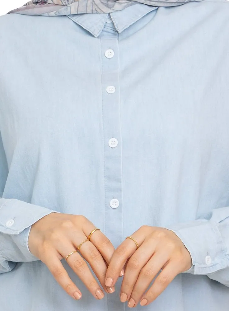 Cool Ice Button-Back Denim Shirt