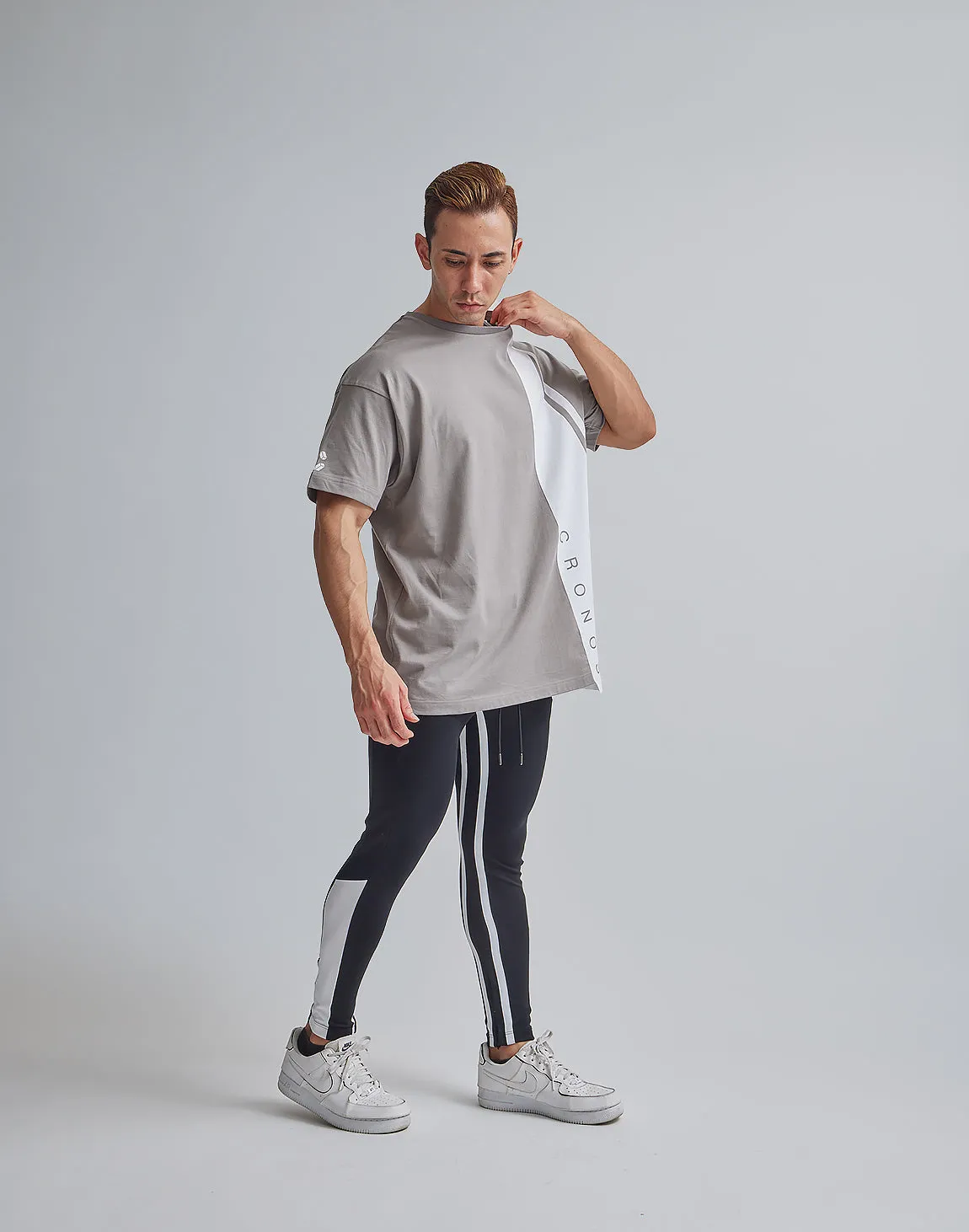 CRONOS ASYMMETRY OVERSIZE T-SHIRTS【GRAY】
