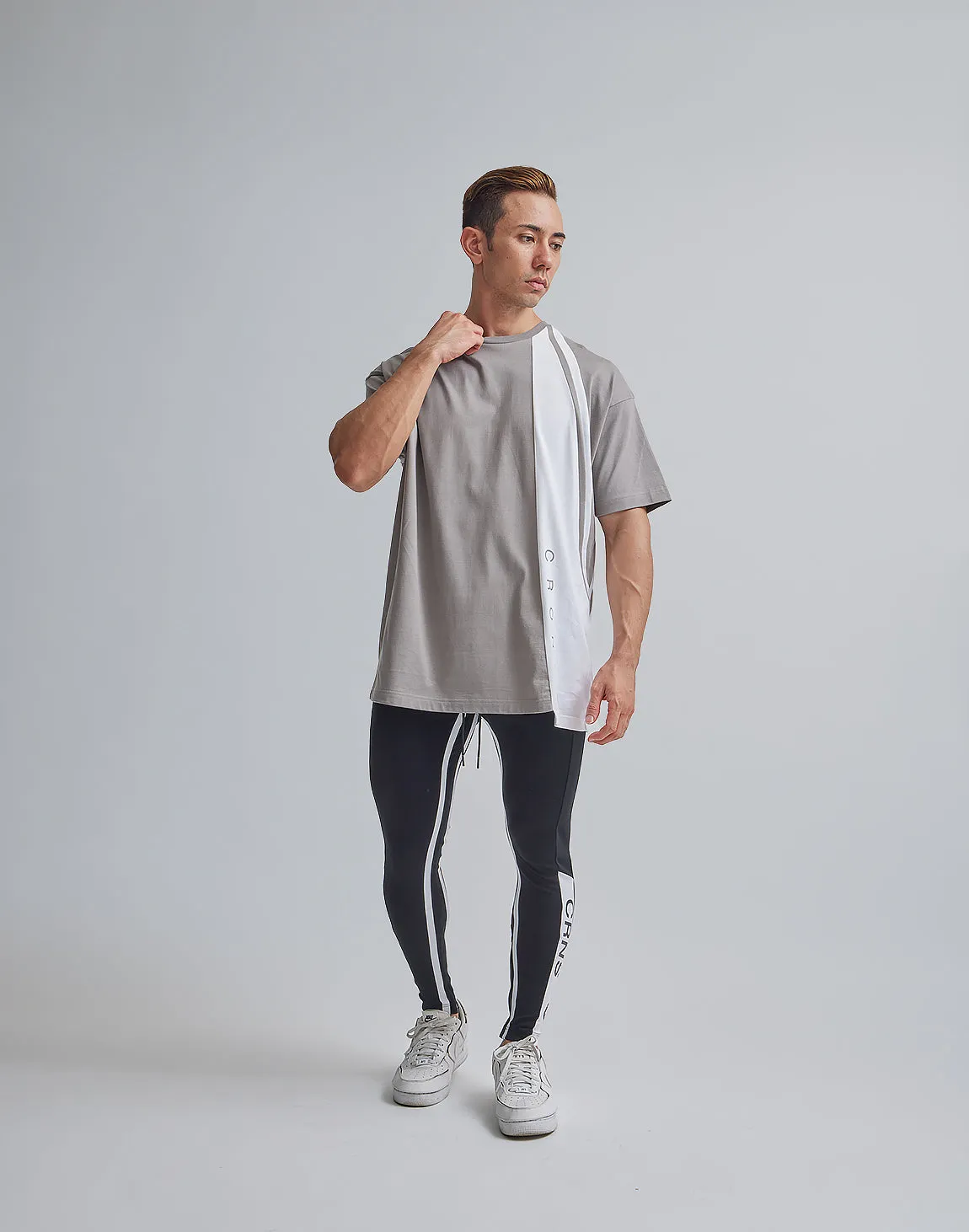 CRONOS ASYMMETRY OVERSIZE T-SHIRTS【GRAY】