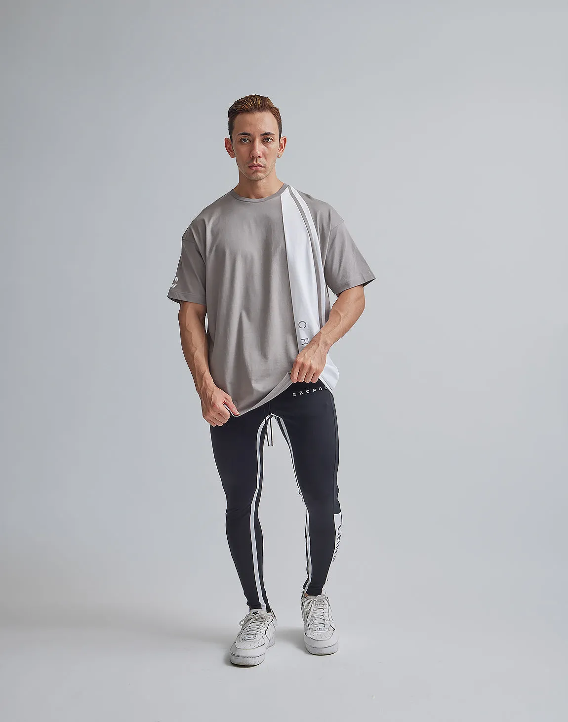 CRONOS ASYMMETRY OVERSIZE T-SHIRTS【GRAY】