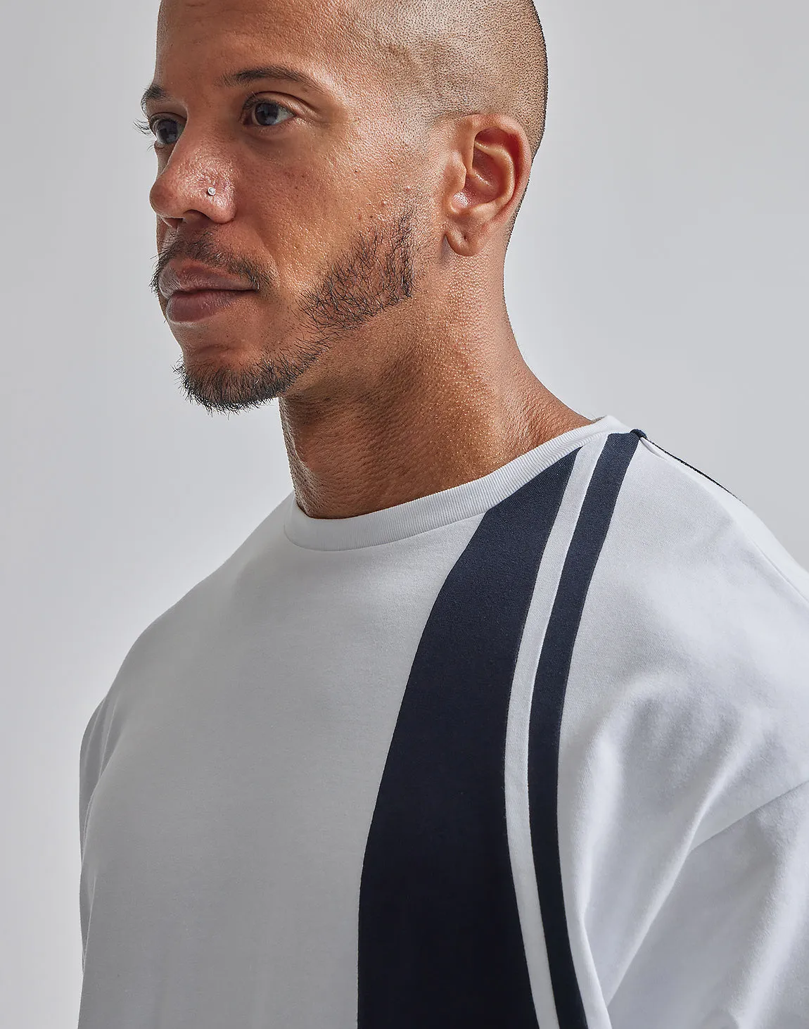 CRONOS ASYMMETRY OVERSIZE T-SHIRTS【WHITE】