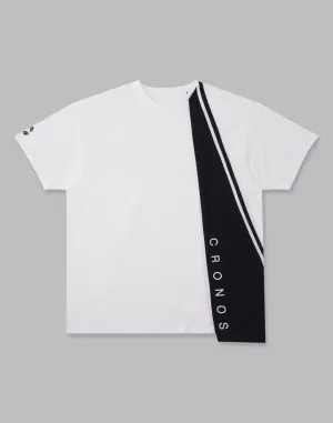 CRONOS ASYMMETRY OVERSIZE T-SHIRTS【WHITE】