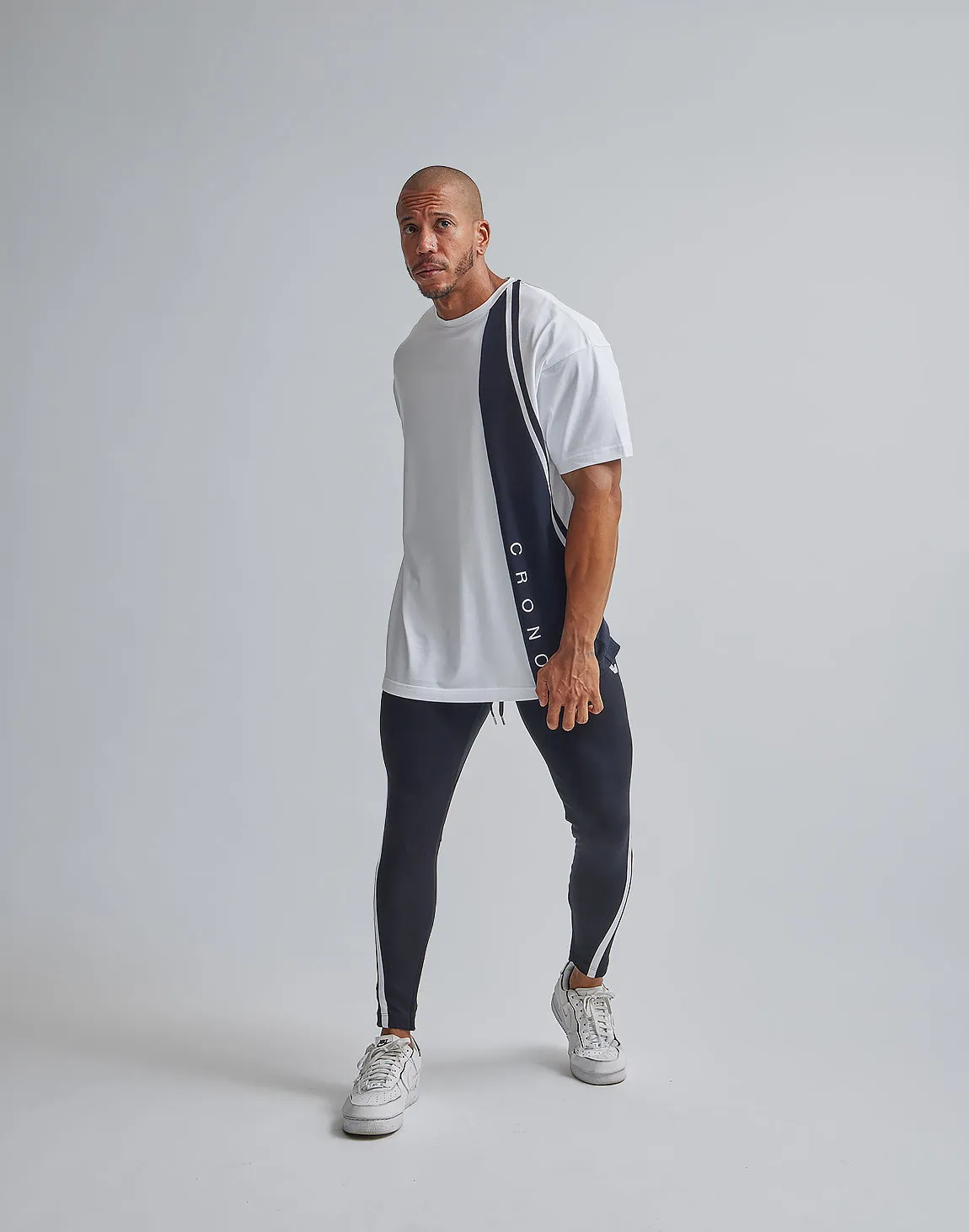 CRONOS ASYMMETRY OVERSIZE T-SHIRTS【WHITE】