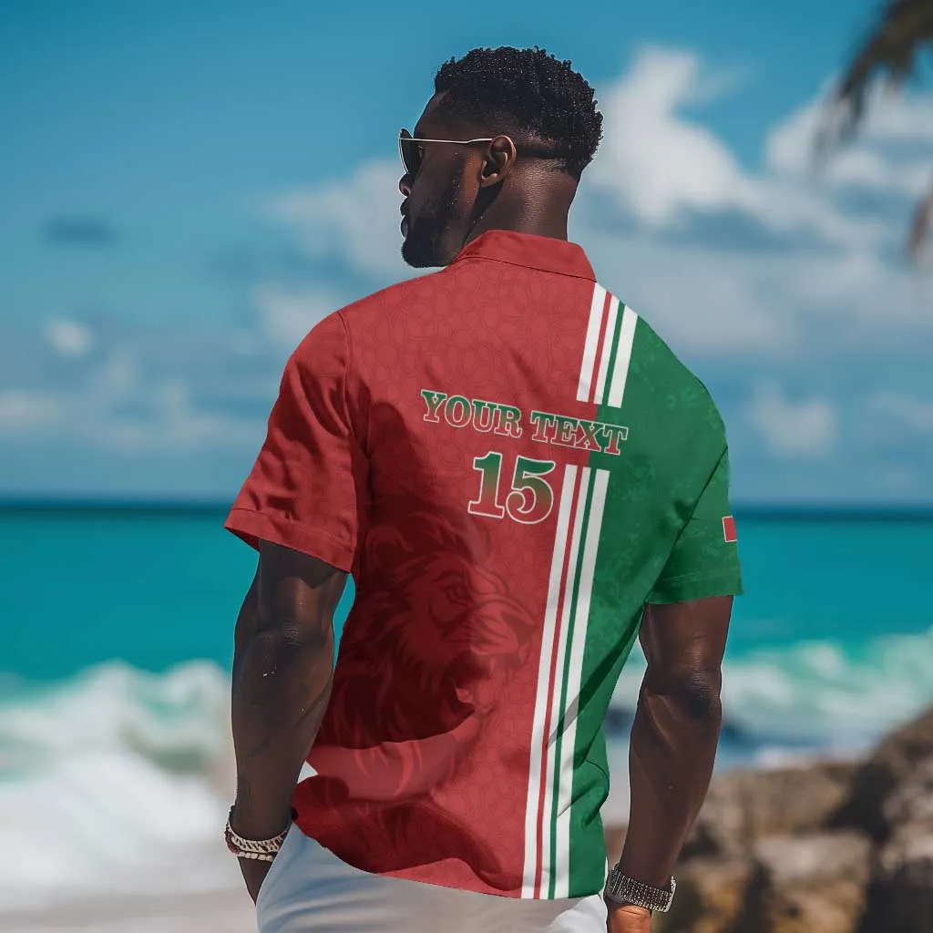 Custom Afro Morocco Football Hawaiian Shirt With Islamic Pattern LT15
