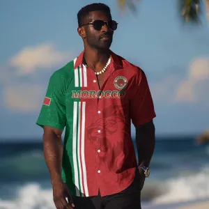 Custom Afro Morocco Football Hawaiian Shirt With Islamic Pattern LT15