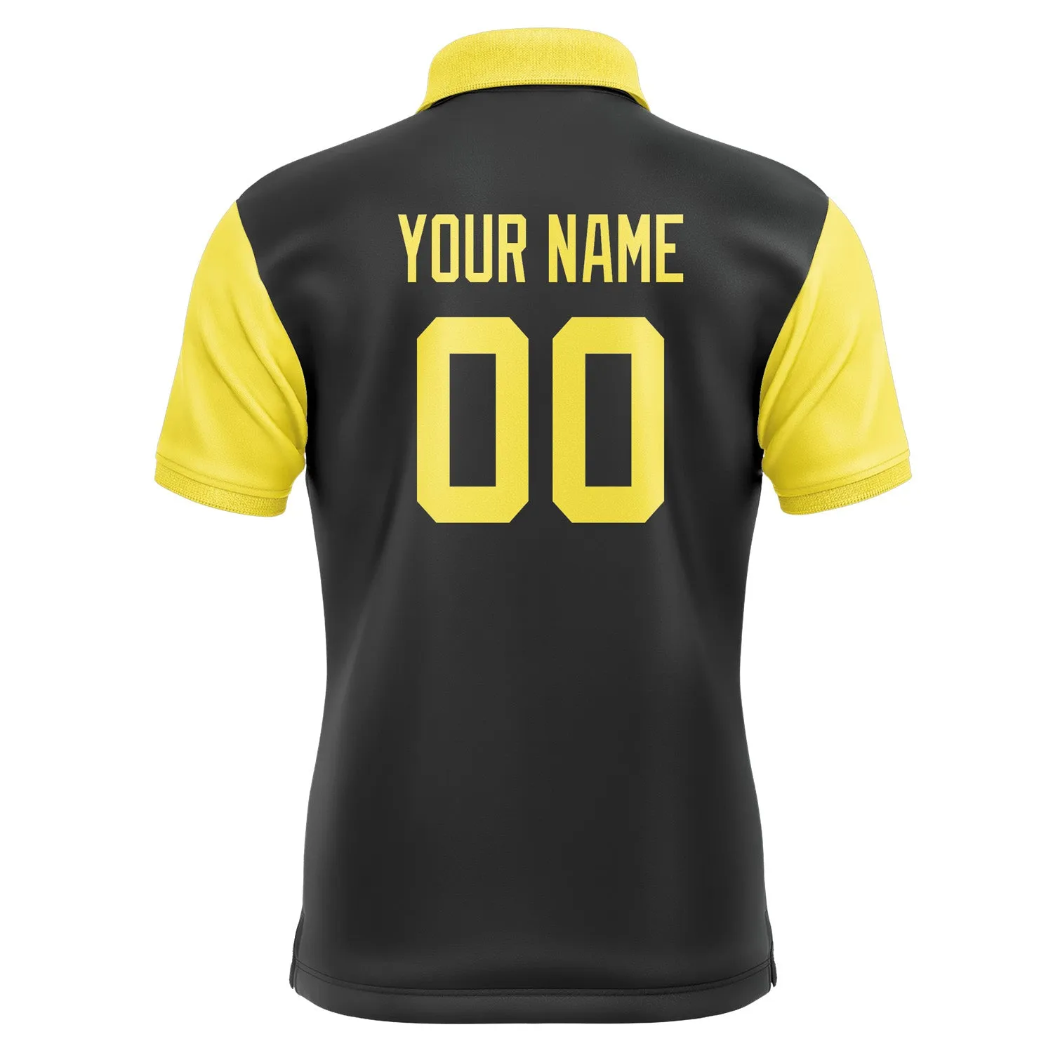 Custom Black Light Yellow Short-Sleeve Polo Shirt