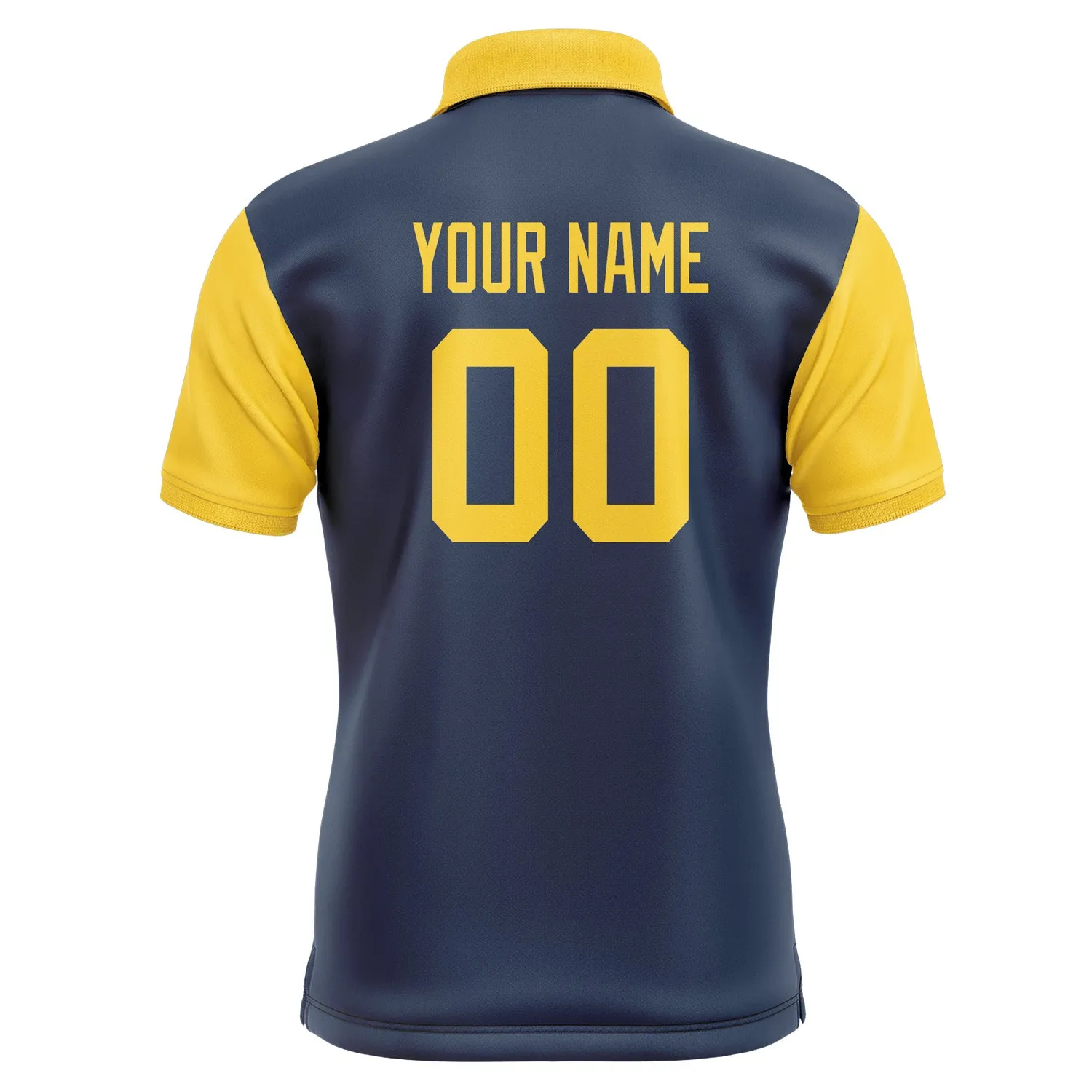 Custom Blue Gold Short-Sleeve Polo Shirt