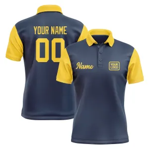 Custom Blue Gold Short-Sleeve Polo Shirt