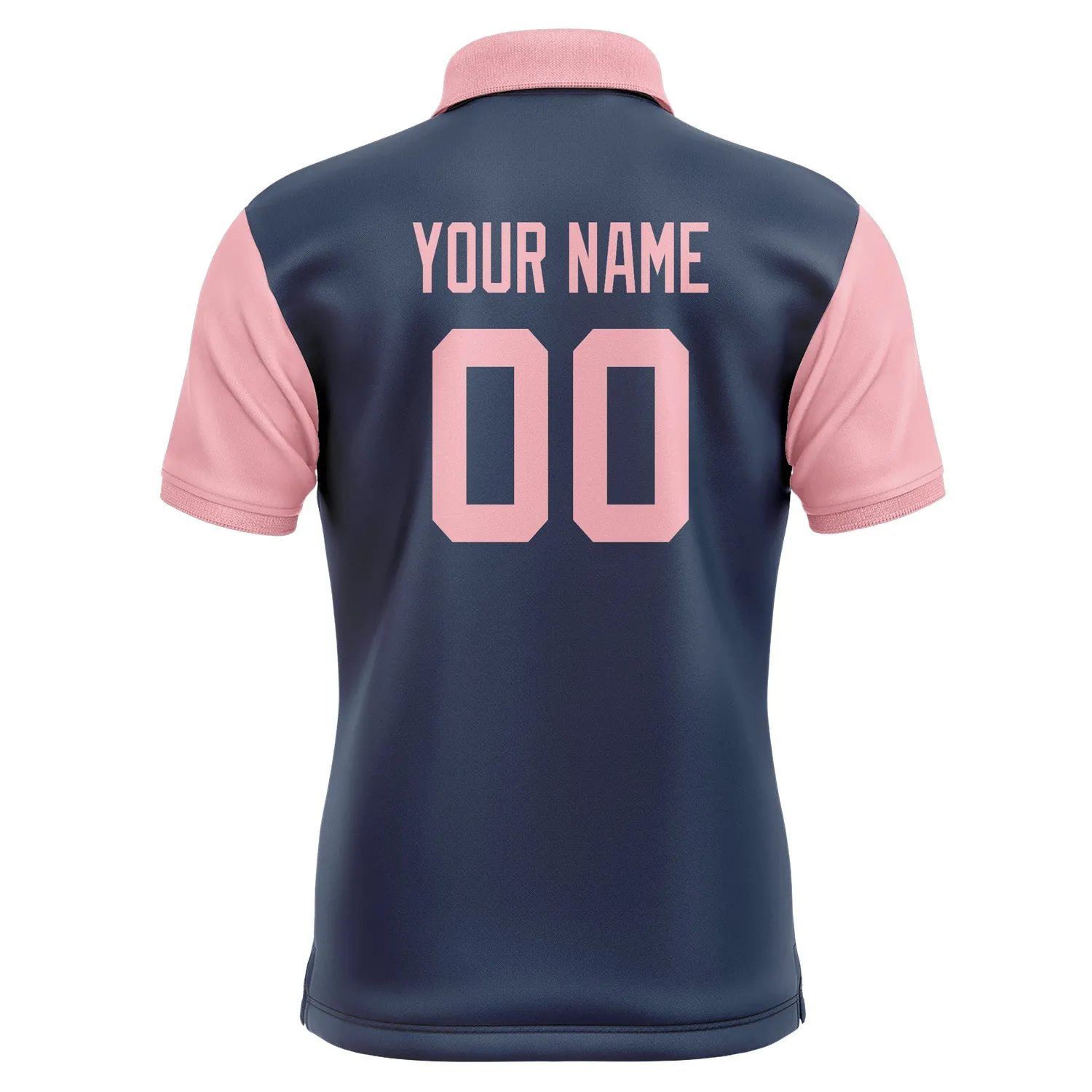 Custom Blue Light Pink Short-Sleeve Polo Shirt