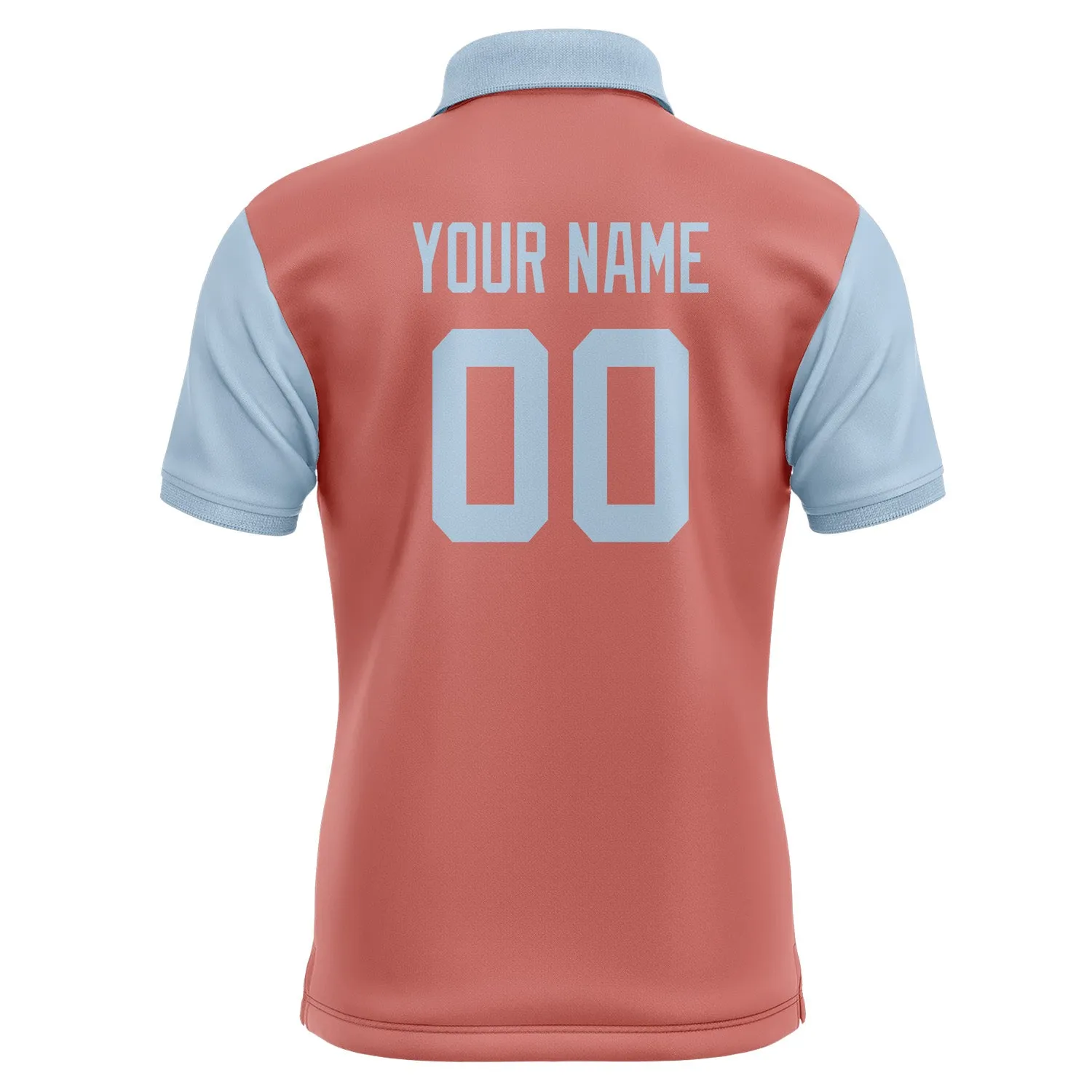 Custom Copper Rose Light Blue Short-Sleeve Polo Shirt