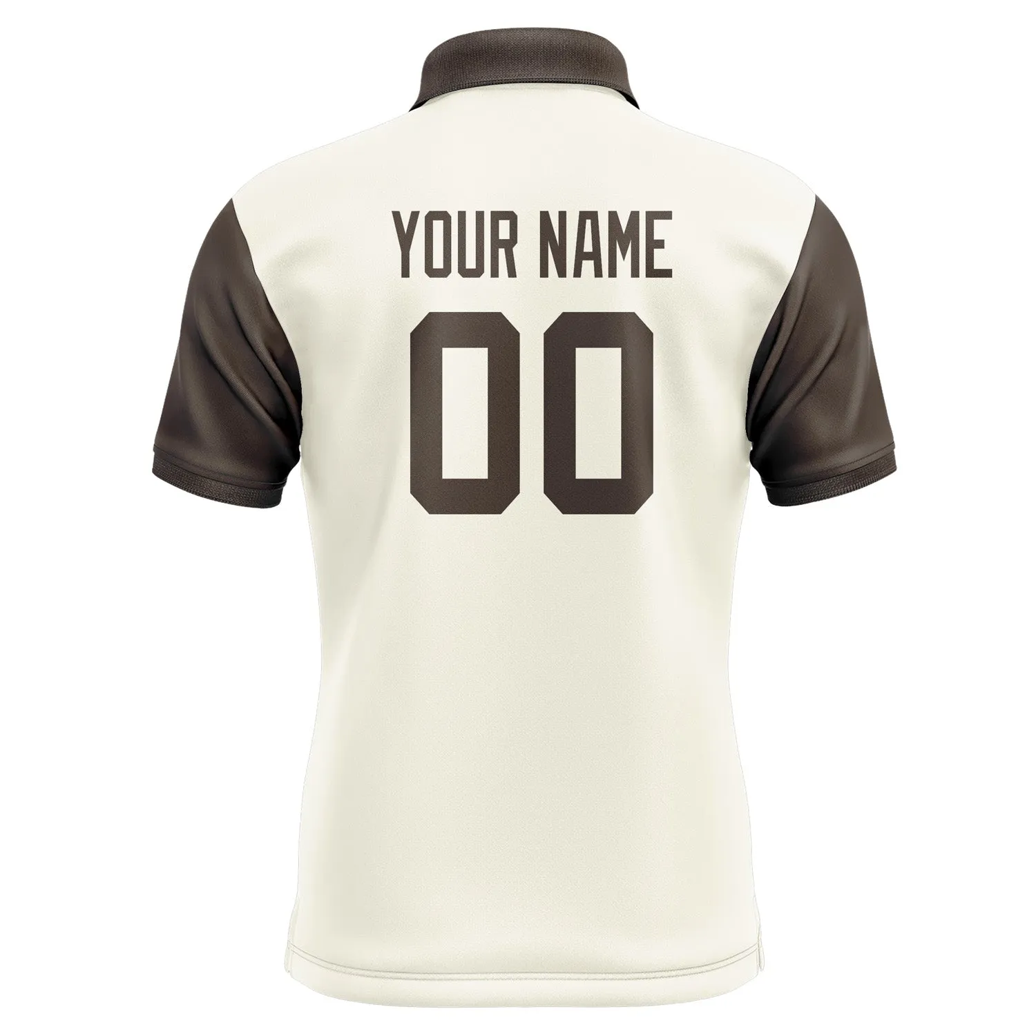 Custom Cream Brown Short-Sleeve Polo Shirt