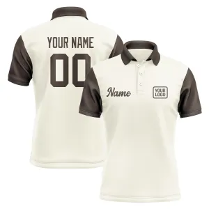 Custom Cream Brown Short-Sleeve Polo Shirt