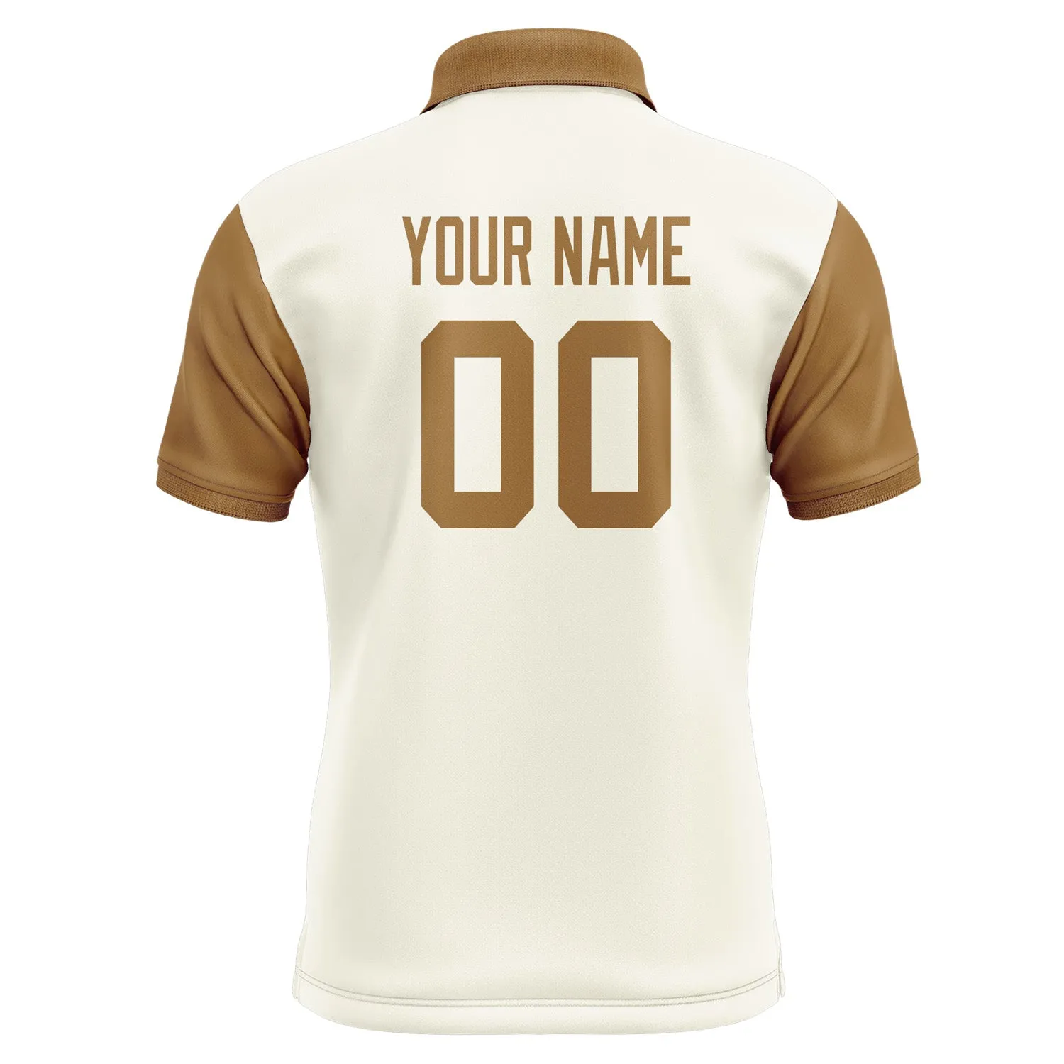 Custom Cream Khaki Short-Sleeve Polo Shirt