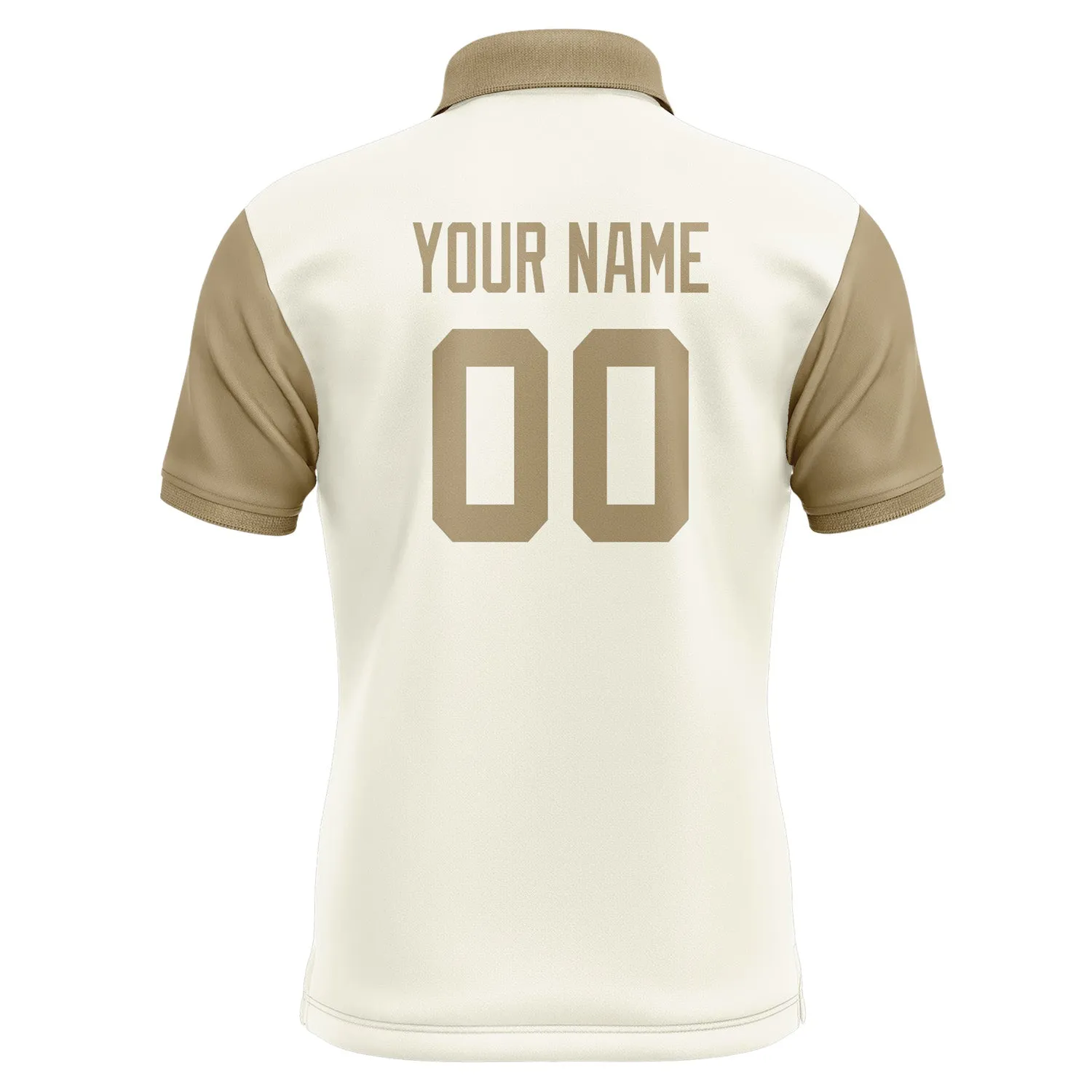 Custom Cream Light Khaki Short-Sleeve Polo Shirt