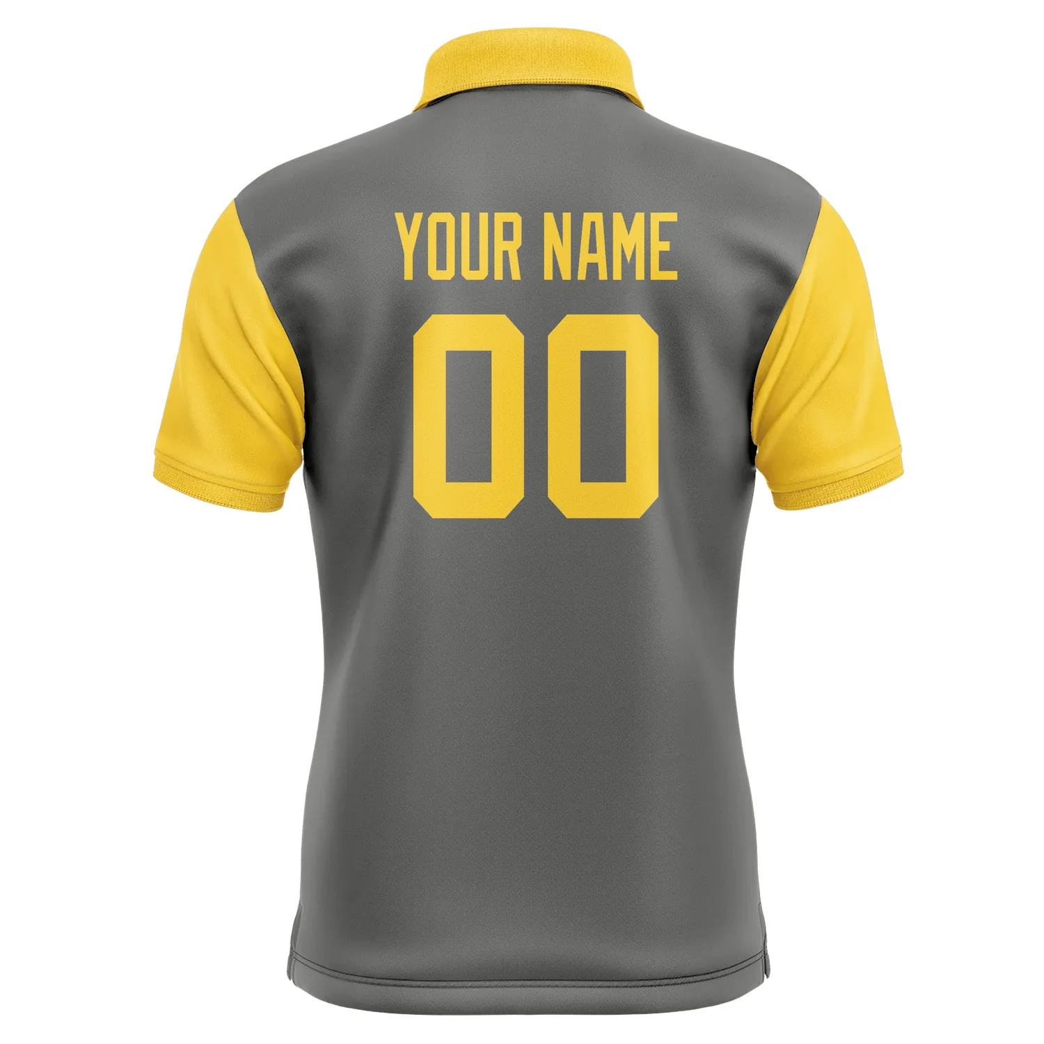 Custom Dark Grey Gold Short-Sleeve Polo Shirt