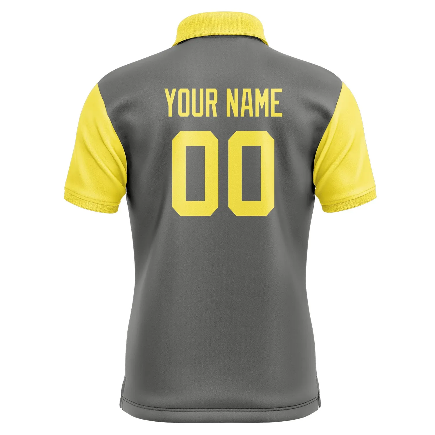Custom Dark Grey Light Yellow Short-Sleeve Polo Shirt