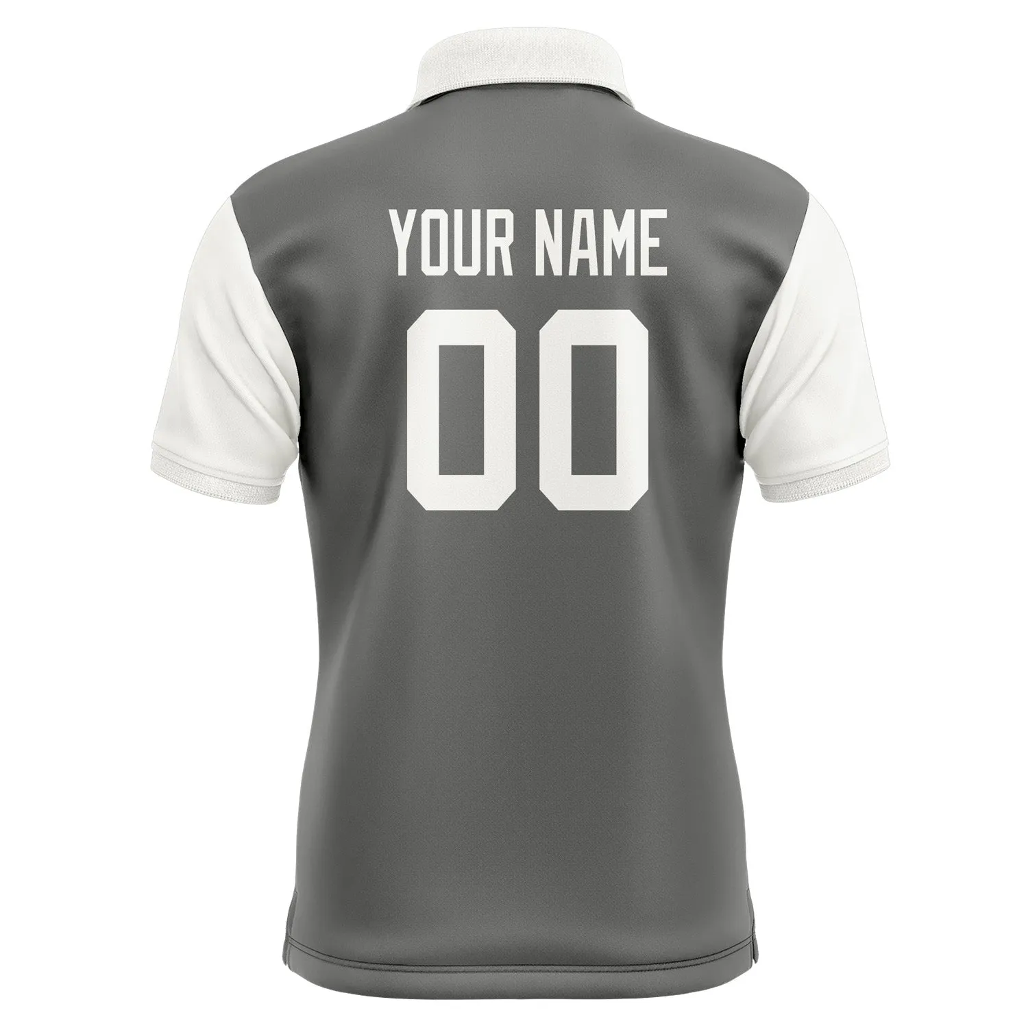 Custom Dark Grey White Short-Sleeve Polo Shirt