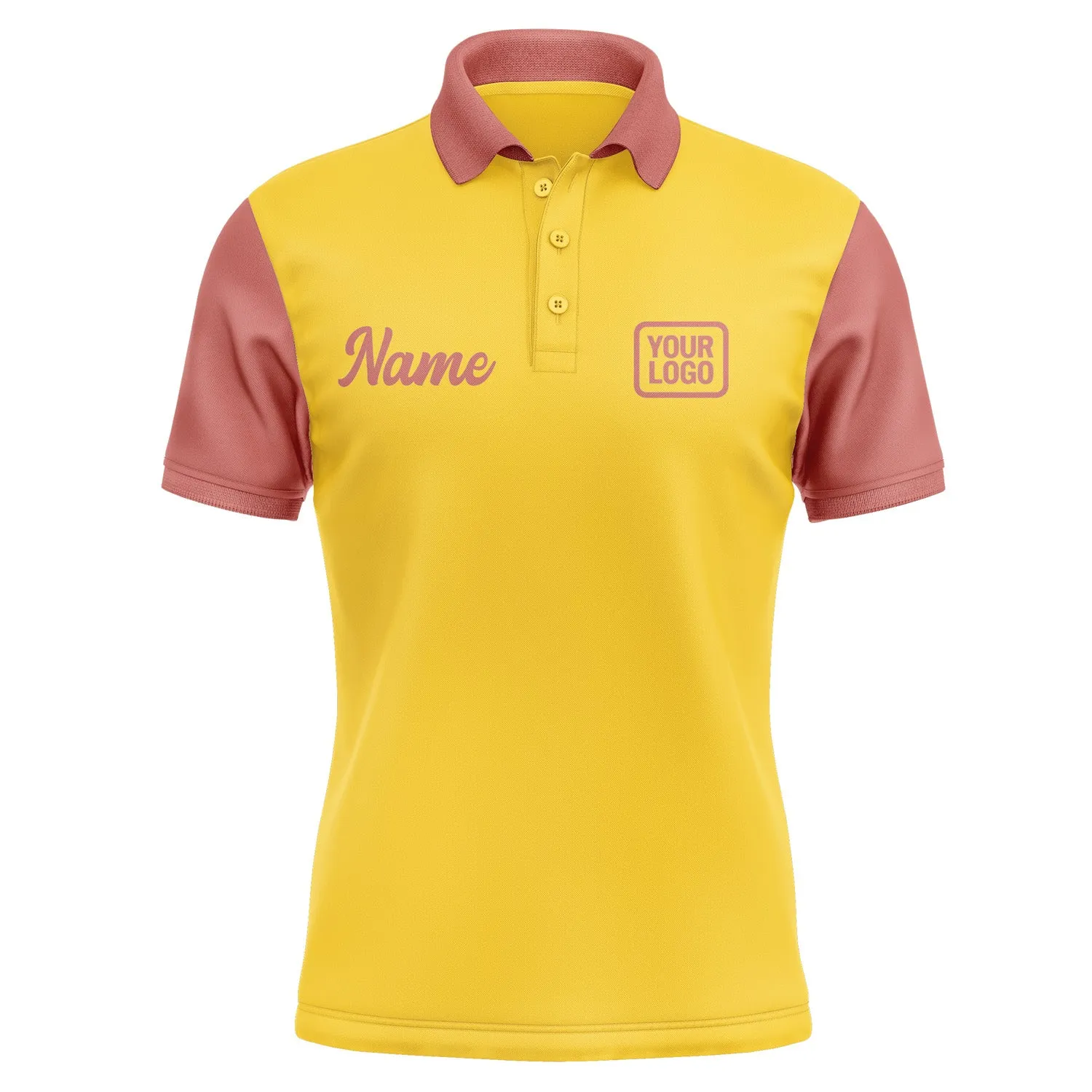 Custom Gold Copper Rose Short-Sleeve Polo Shirt