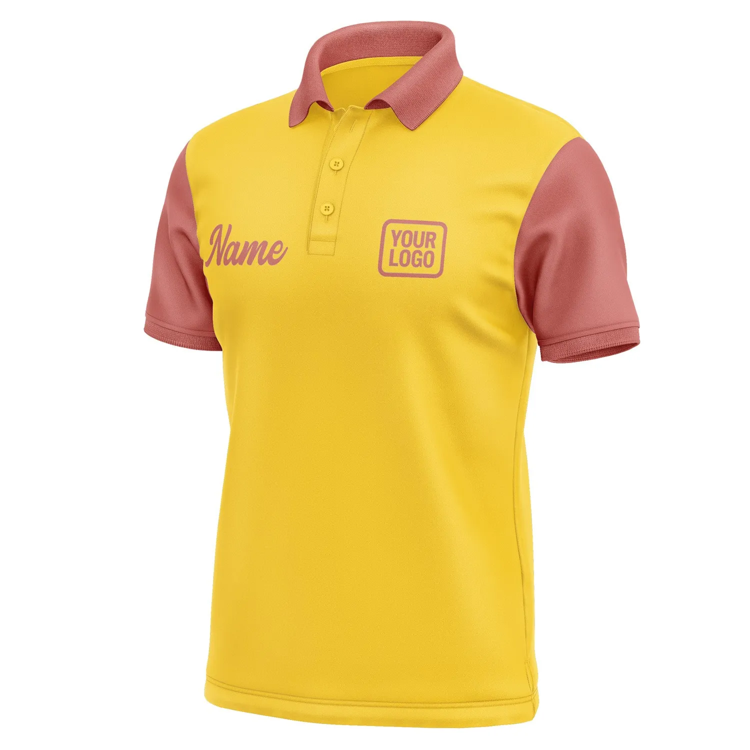 Custom Gold Copper Rose Short-Sleeve Polo Shirt