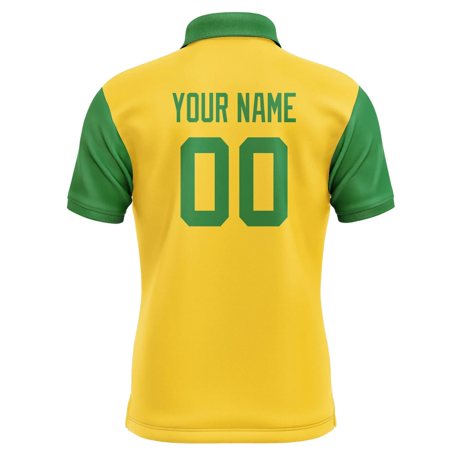 Custom Gold Emerald Green Short-Sleeve Polo Shirt