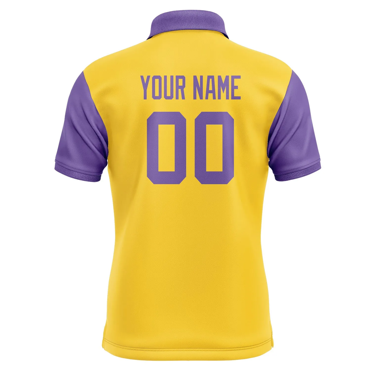 Custom Gold Light Purple Short-Sleeve Polo Shirt