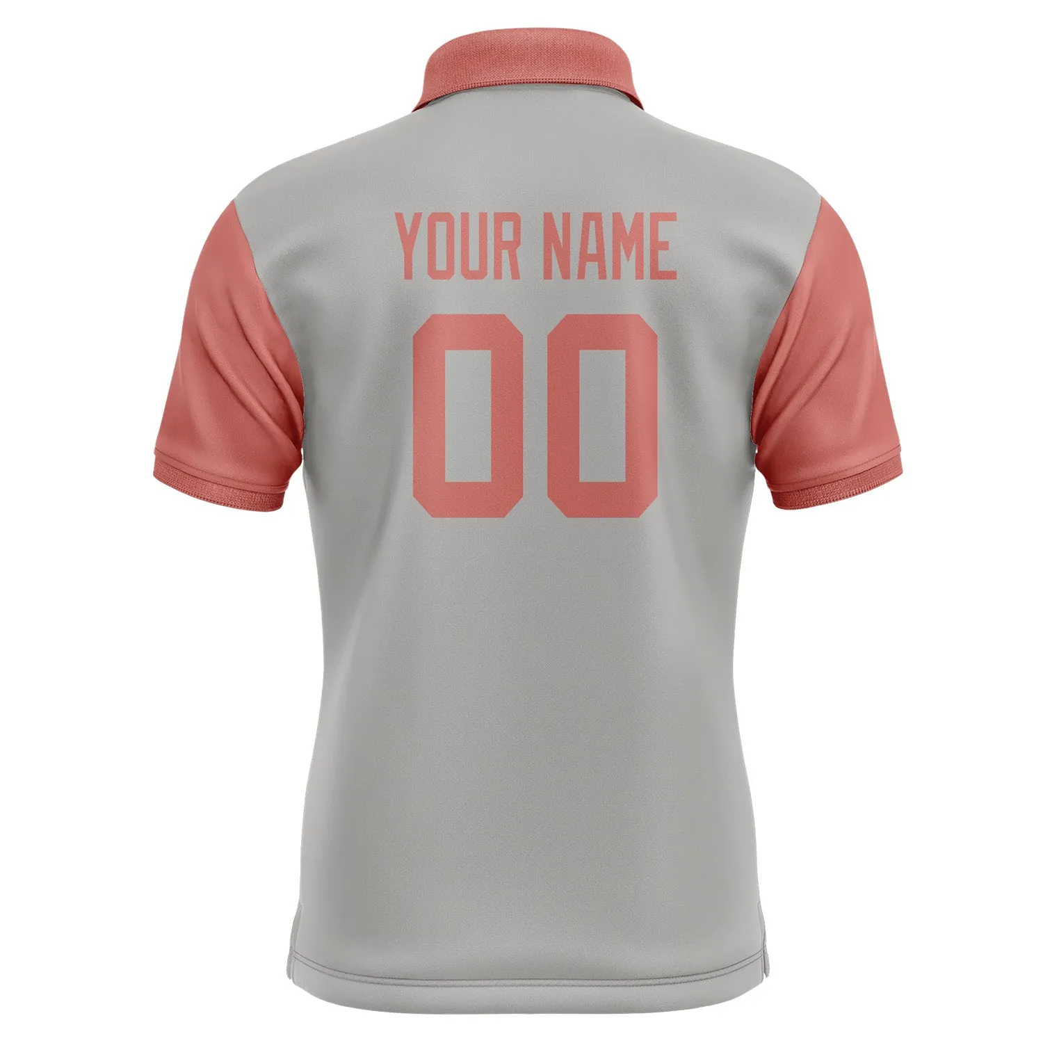 Custom Gray Copper Rose Short-Sleeve Polo Shirt