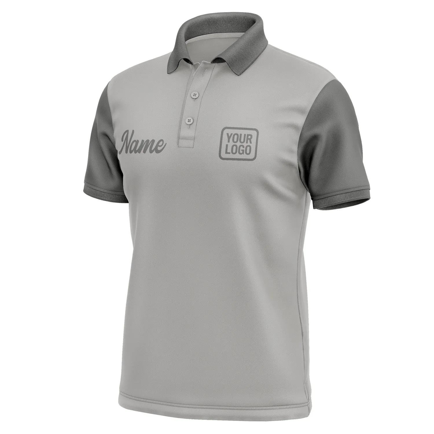 Custom Gray Dark Grey Short-Sleeve Polo Shirt