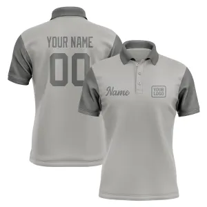 Custom Gray Dark Grey Short-Sleeve Polo Shirt