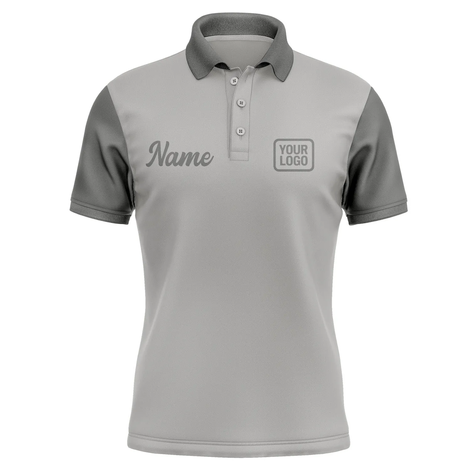 Custom Gray Dark Grey Short-Sleeve Polo Shirt
