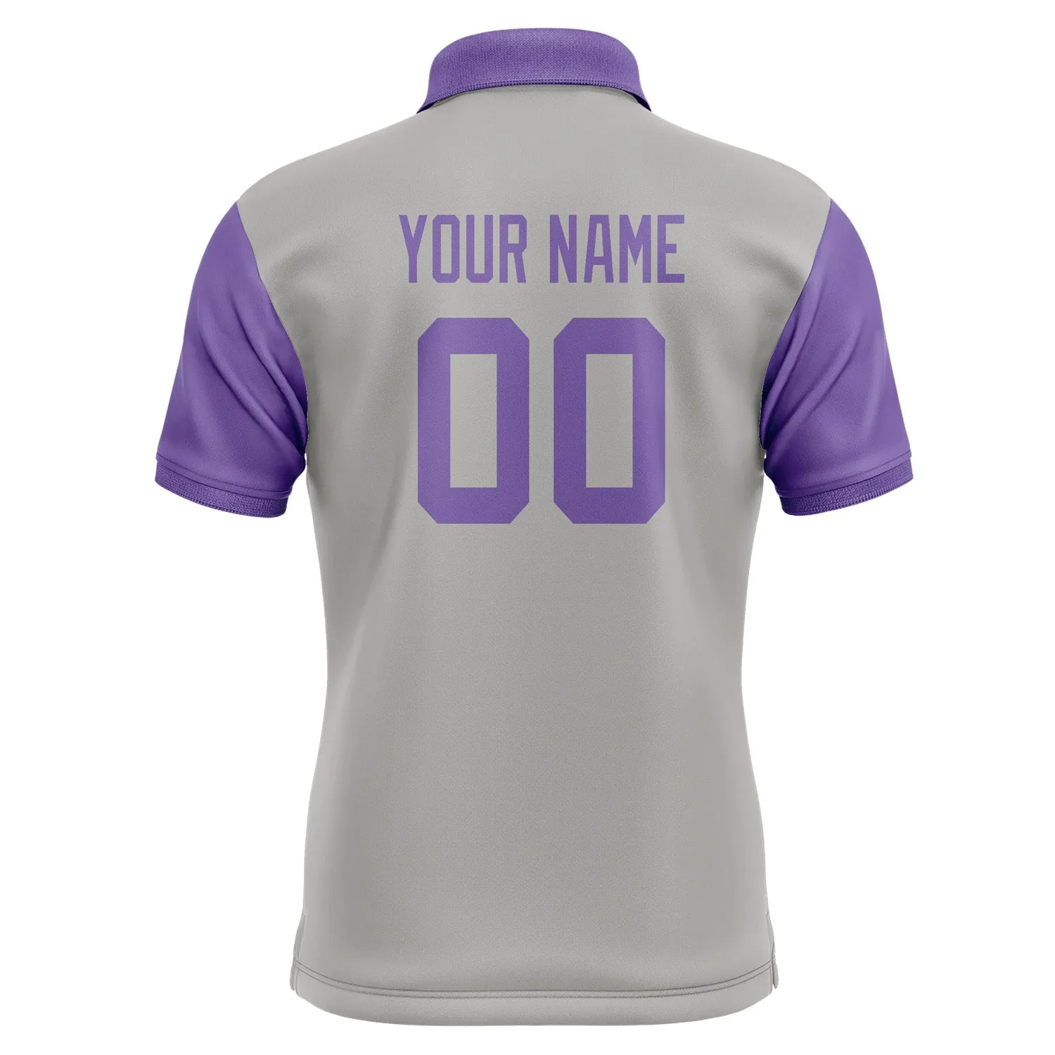 Custom Gray Light Purple Short-Sleeve Polo Shirt