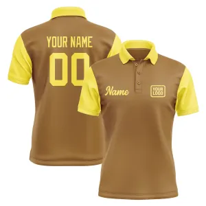 Custom Khaki Light Yellow Short-Sleeve Polo Shirt