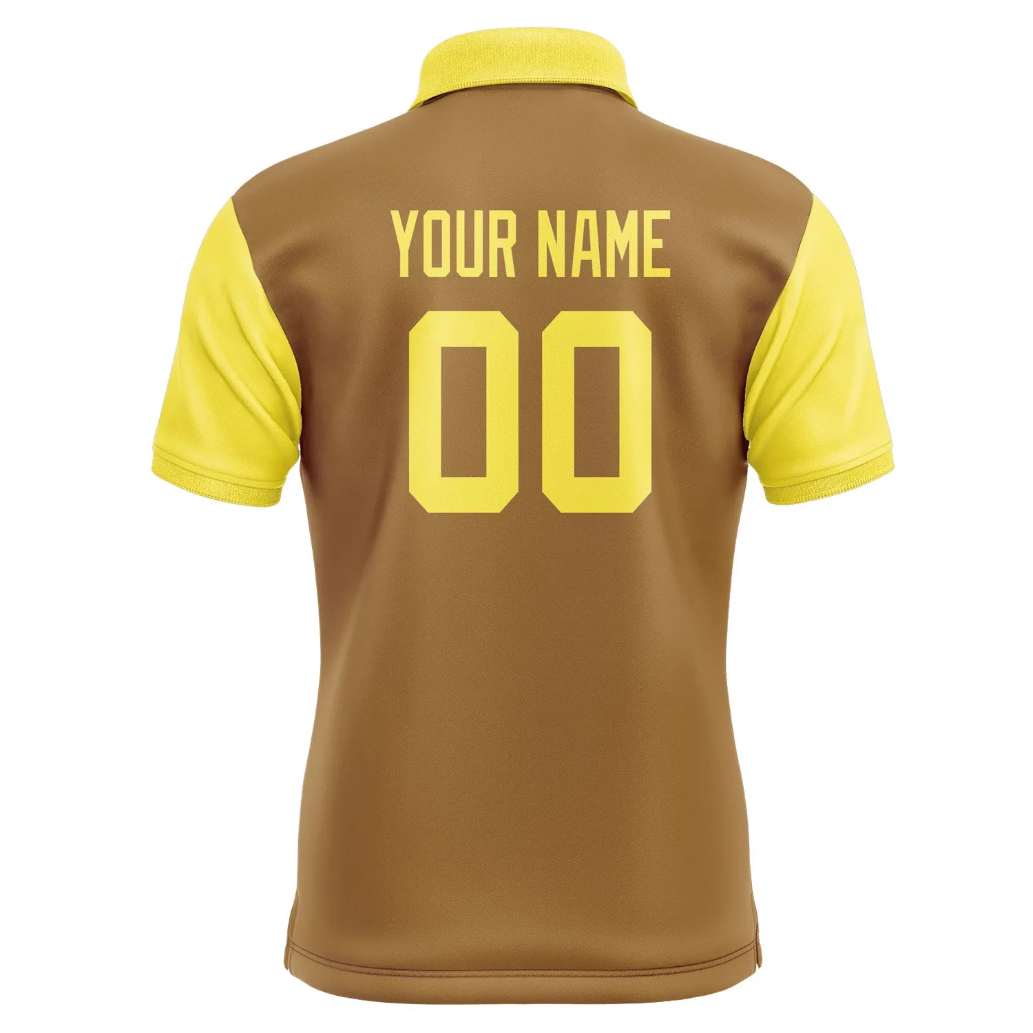 Custom Khaki Light Yellow Short-Sleeve Polo Shirt