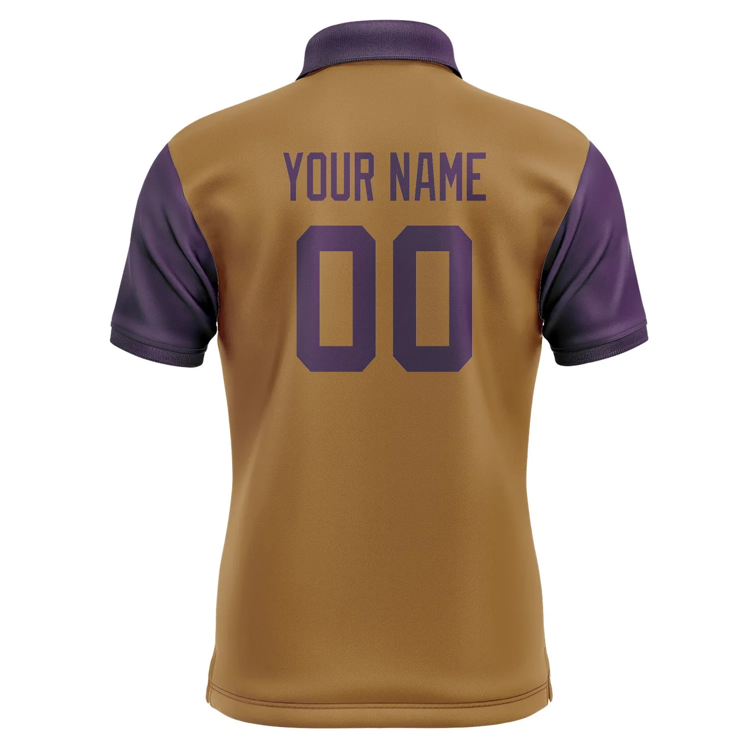 Custom Khaki Purple Short-Sleeve Polo Shirt