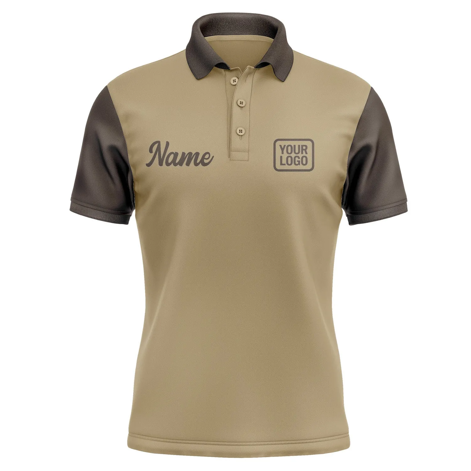 Custom Light Khaki Brown Short-Sleeve Polo Shirt