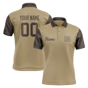 Custom Light Khaki Brown Short-Sleeve Polo Shirt